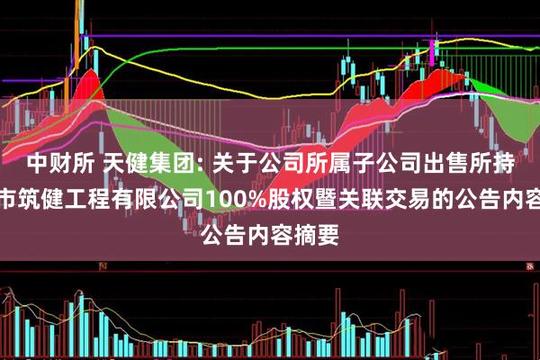 中财所 天健集团: 关于公司所属子公司出售所持汕尾市筑健工程有限公司100%股权暨关联交易的公告内容摘要