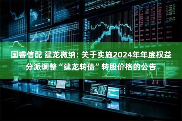 国睿信配 建龙微纳: 关于实施2024年年度权益分派调整“建龙转债”转股价格的公告